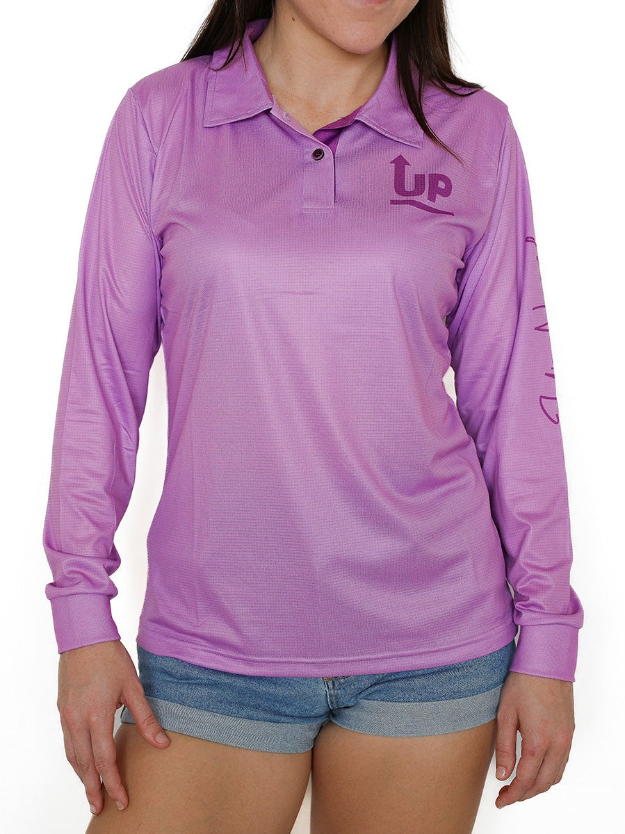 LADIES HYFLEX POLO JERSEY - LAVENDER – Up North Apparel