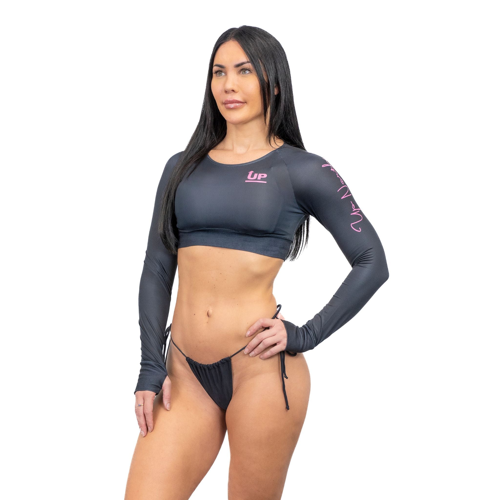 UNA LONG SLEEVE ACTIVE CROP TEE