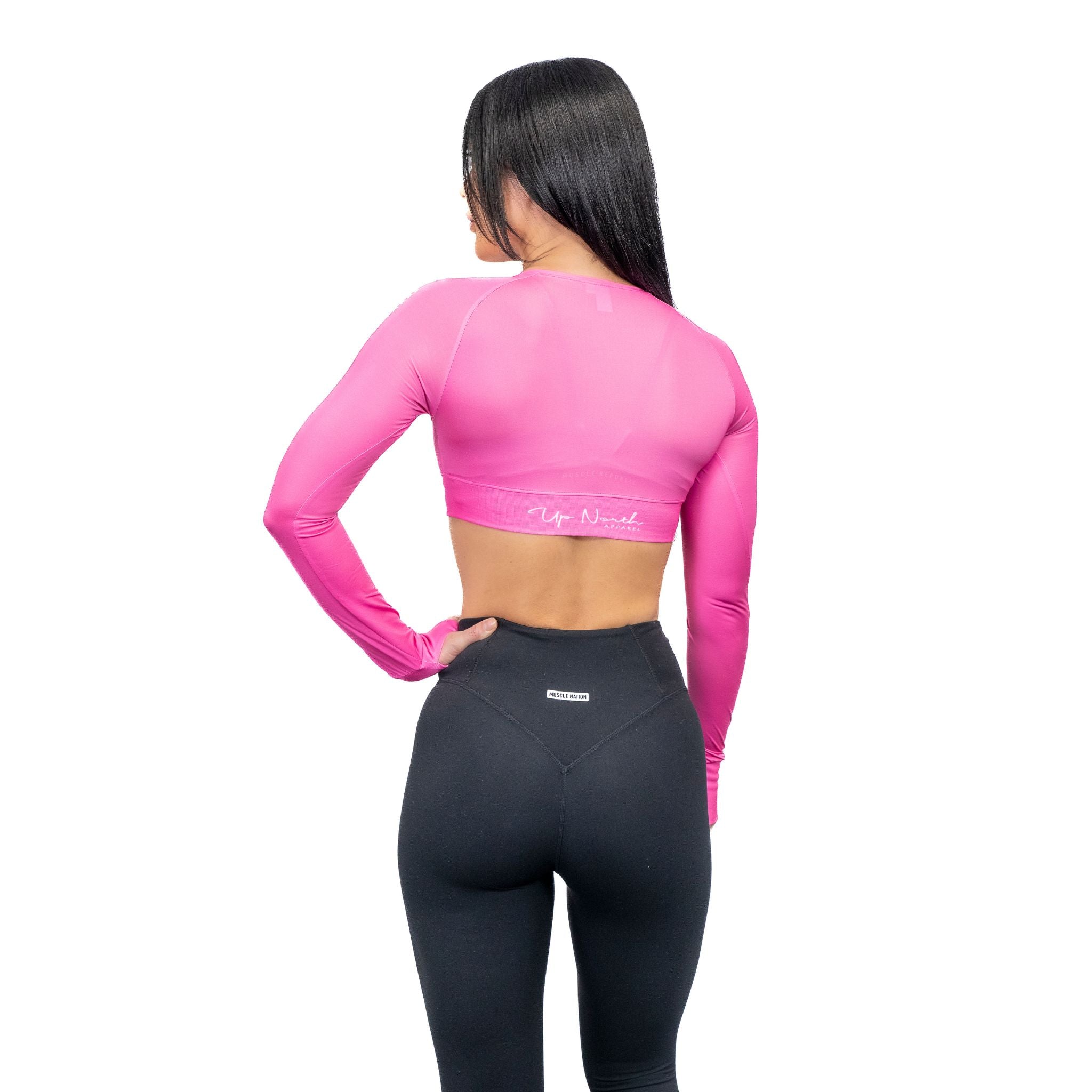 UNA LONG SLEEVE ACTIVE CROP TEE