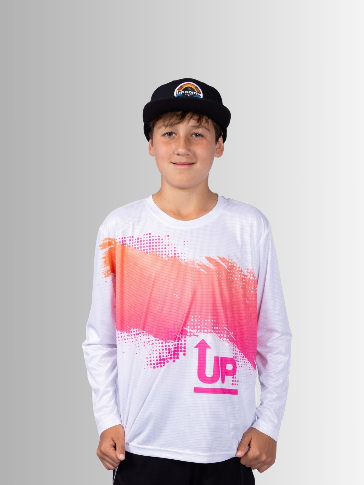 Kids Neon White Ink’d Up – LS HYFLEX Jersey – Up North Apparel