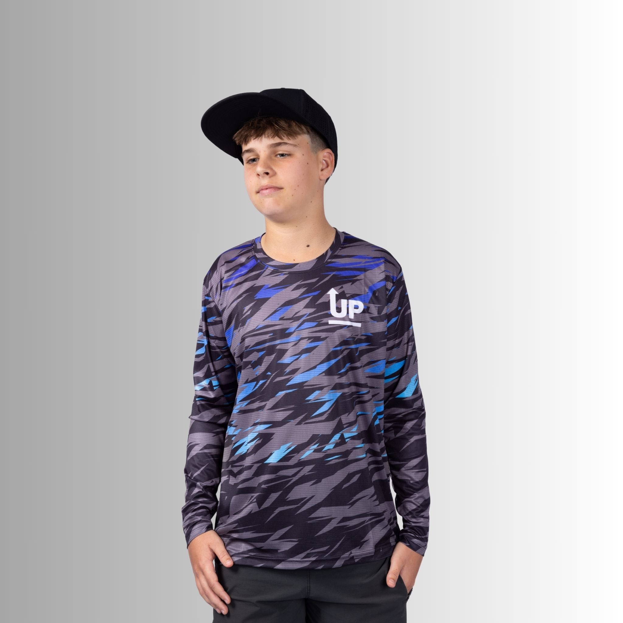 Kids Matrix Ocean Grey – LS HYFLEX – Up North Apparel
