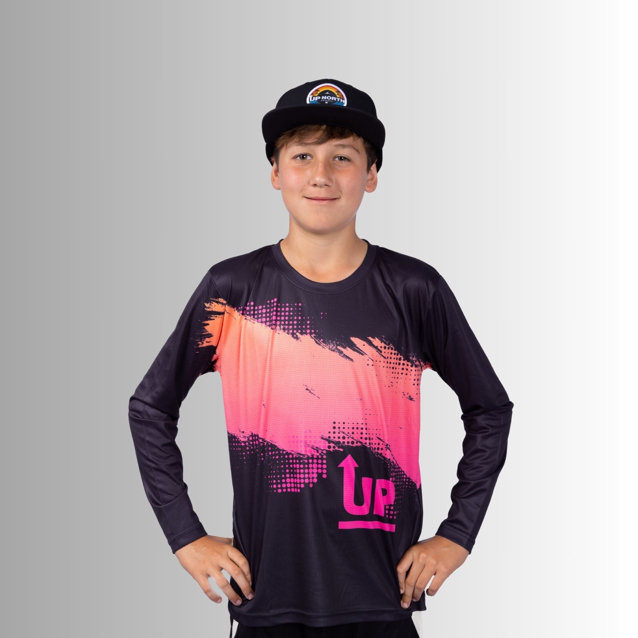 Kids Neon Black Ink’d Up – LS HYFLEX Jersey – Up North Apparel