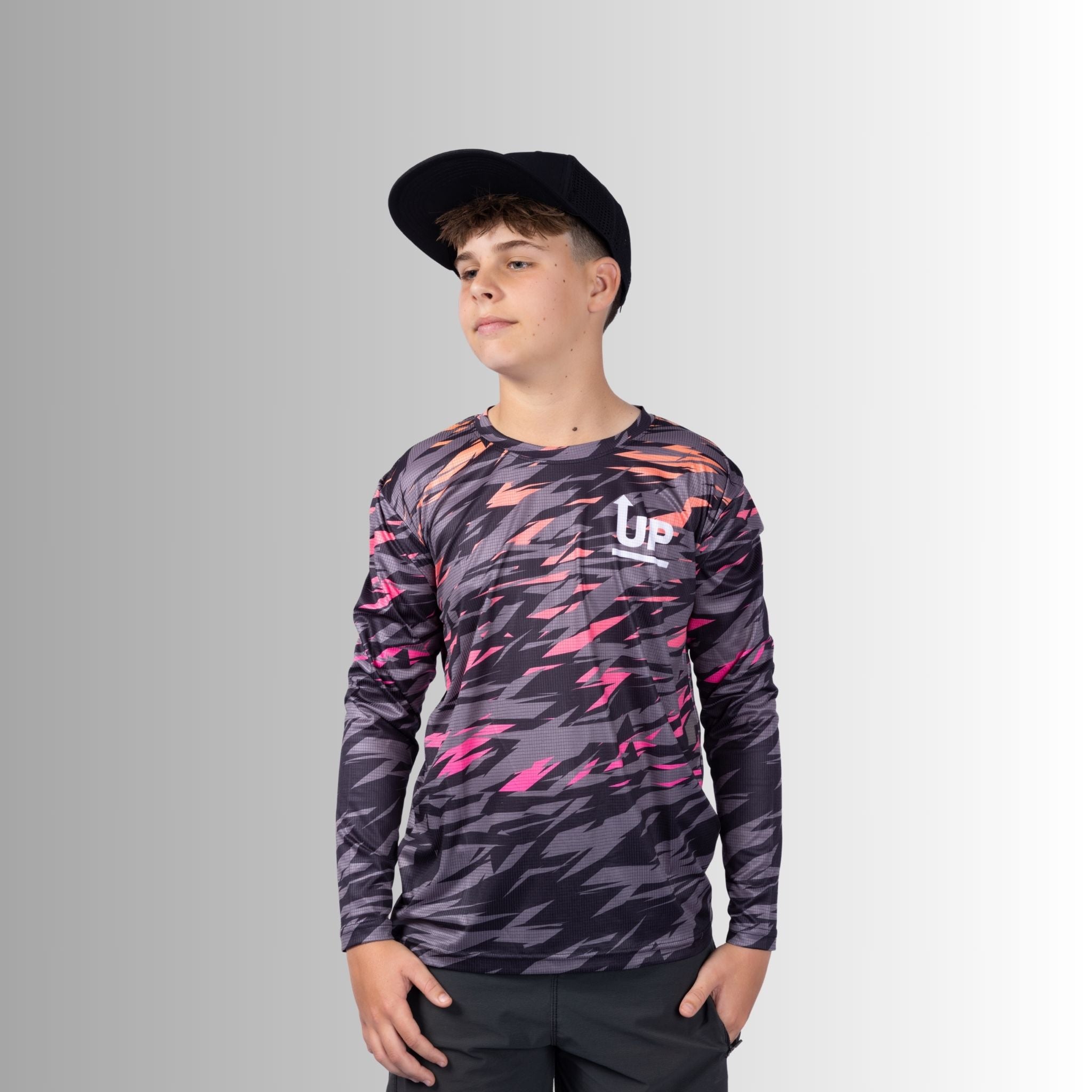 KIDS Matrix Tropical Grey – LS HYFLEX – Up North Apparel