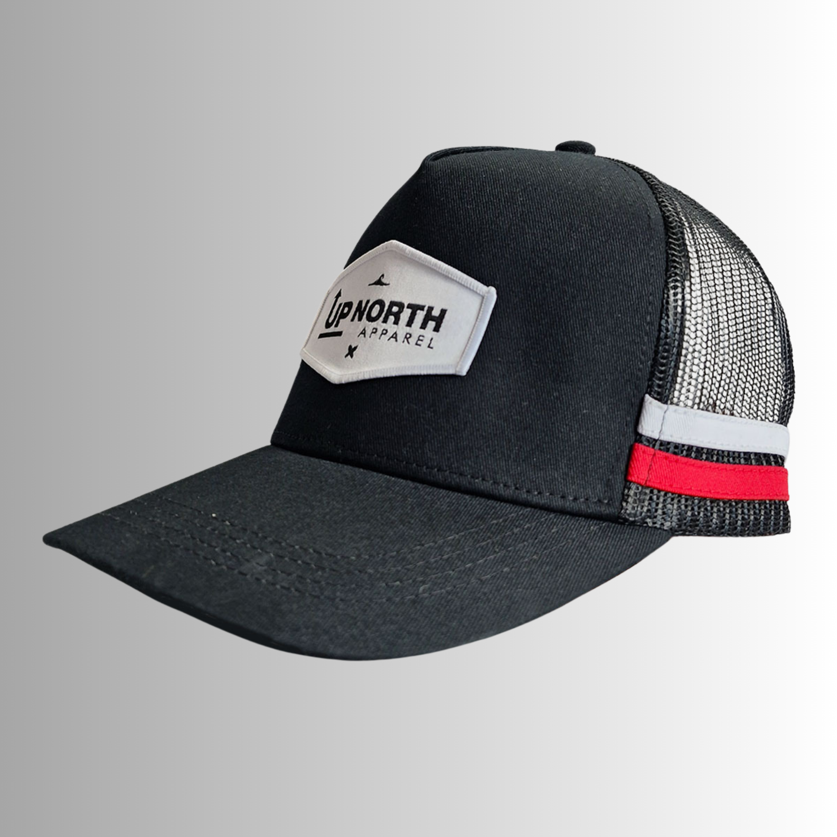 The Western Trucker - Black/Red/White – Up North Apparel