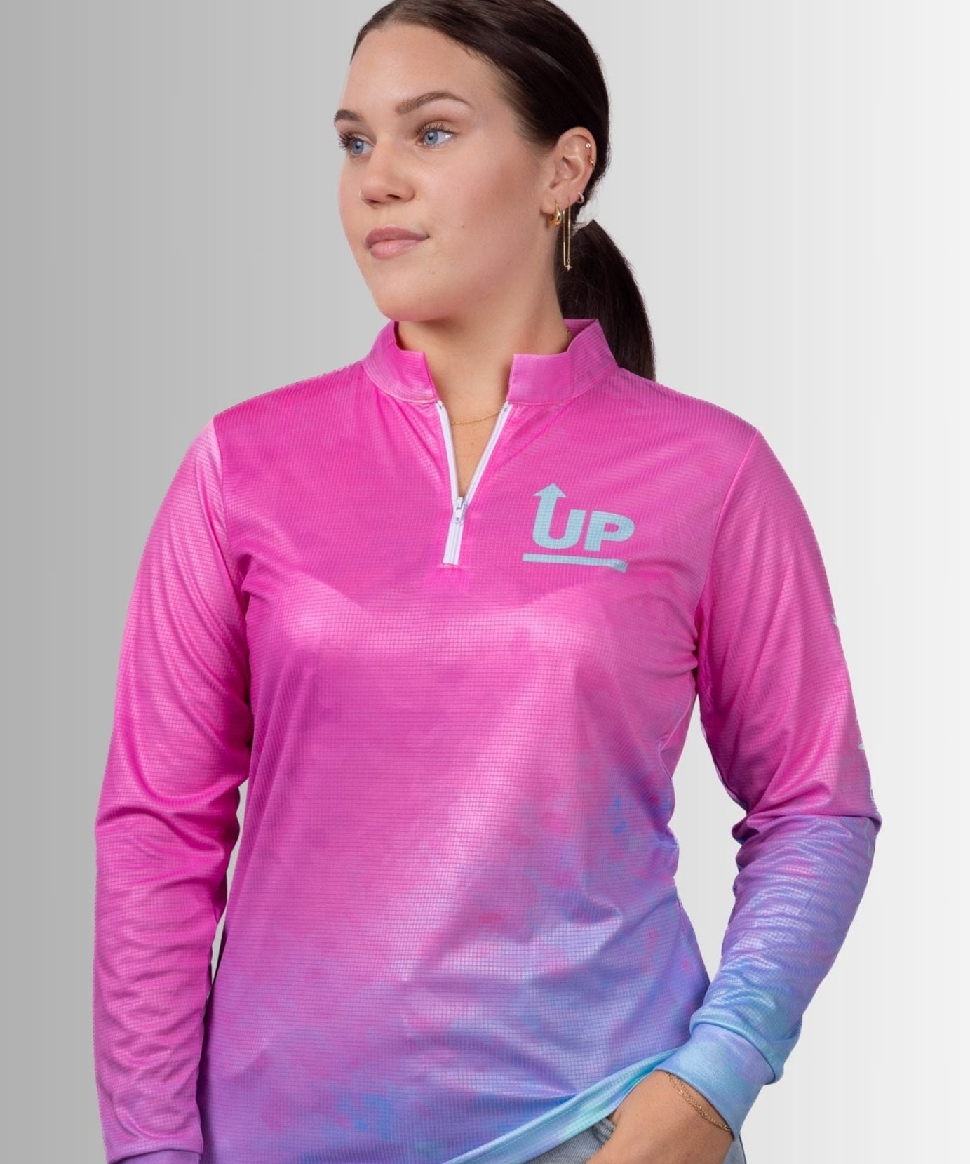 LADIES COTTON CANDYZIP NECK POLO JERSEY