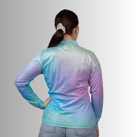 Ladies Coral Paradise Zip Neck Polo Jersey
