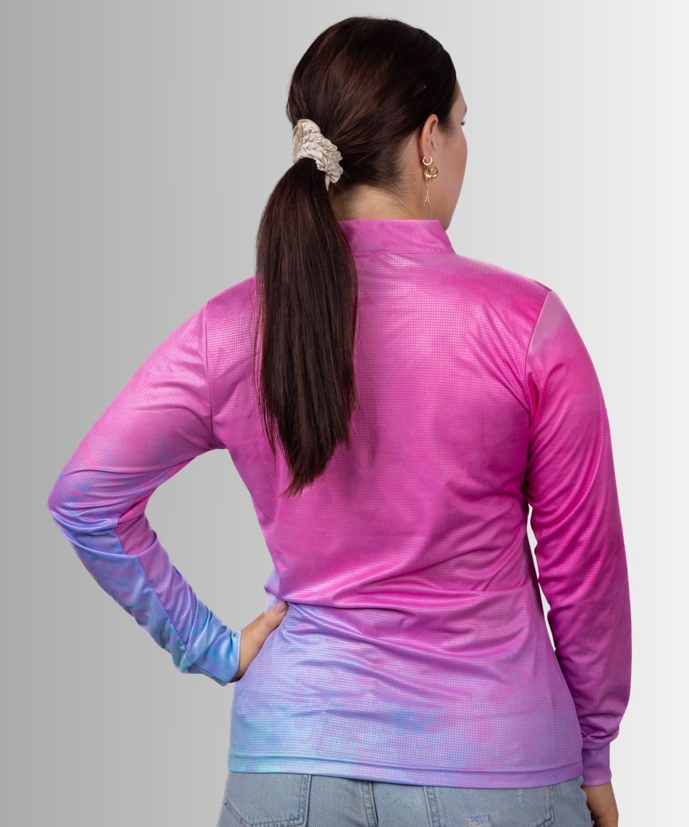 LADIES COTTON CANDYZIP NECK POLO JERSEY