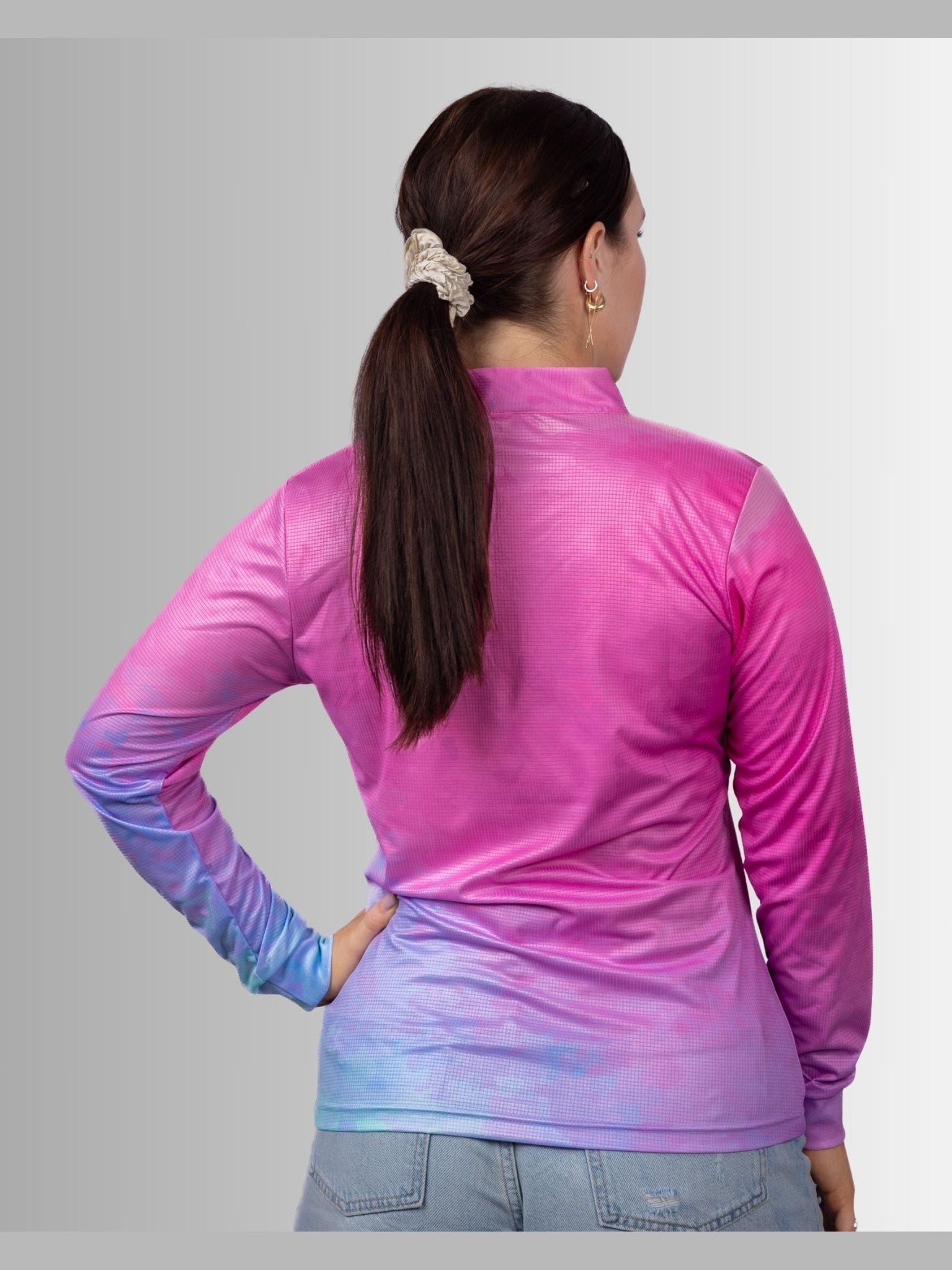 LADIES COTTON CANDYZIP NECK POLO JERSEY