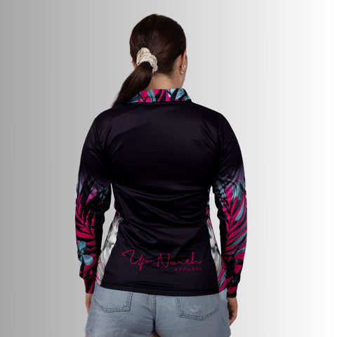 Ladies Tropical Hibiscus Polo Jersey