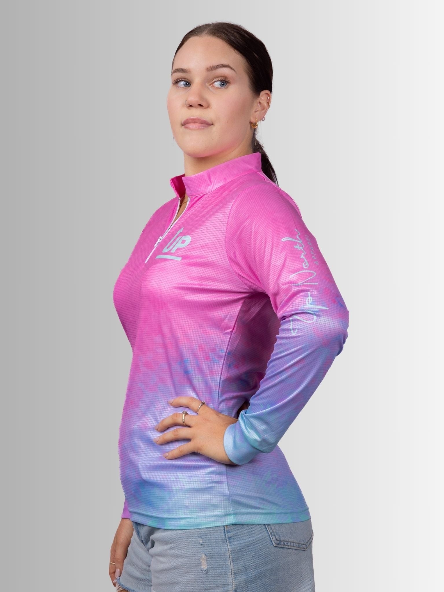 LADIES COTTON CANDYZIP NECK POLO JERSEY – Up North Apparel
