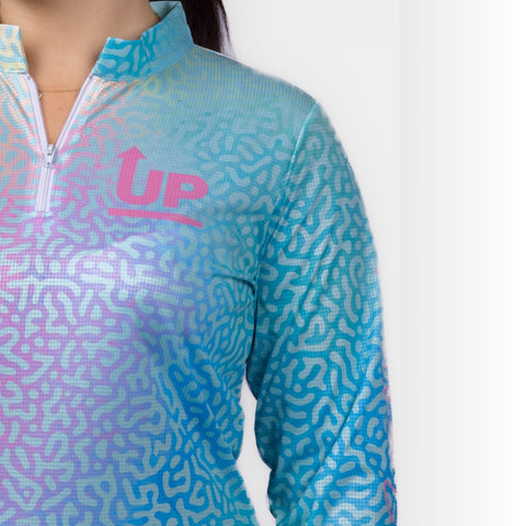 Ladies Coral Paradise Zip Neck Polo Jersey