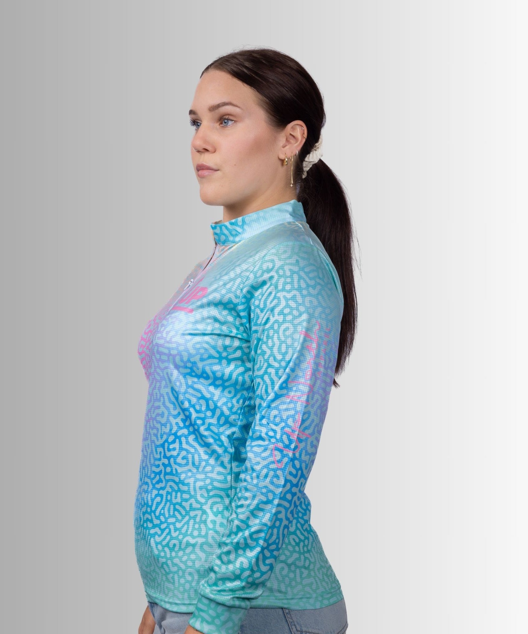 LADIES CORAL PARADISE ZIP NECK POLO JERSEY