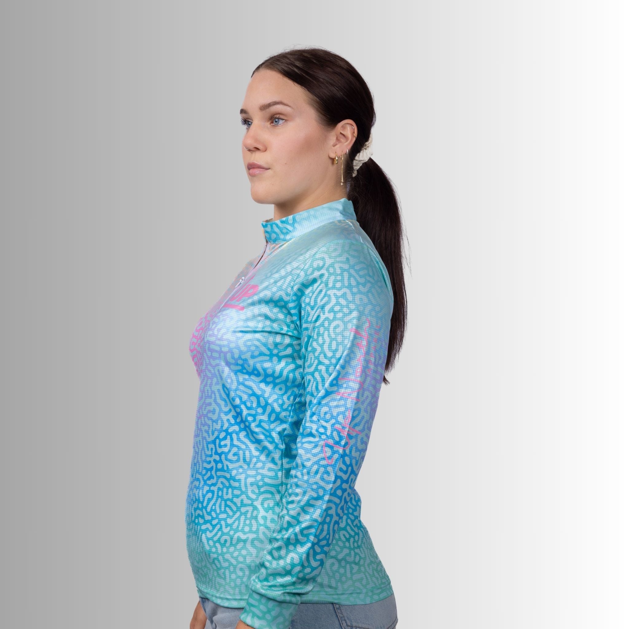 LADIES CORAL PARADISE ZIP NECK POLO JERSEY