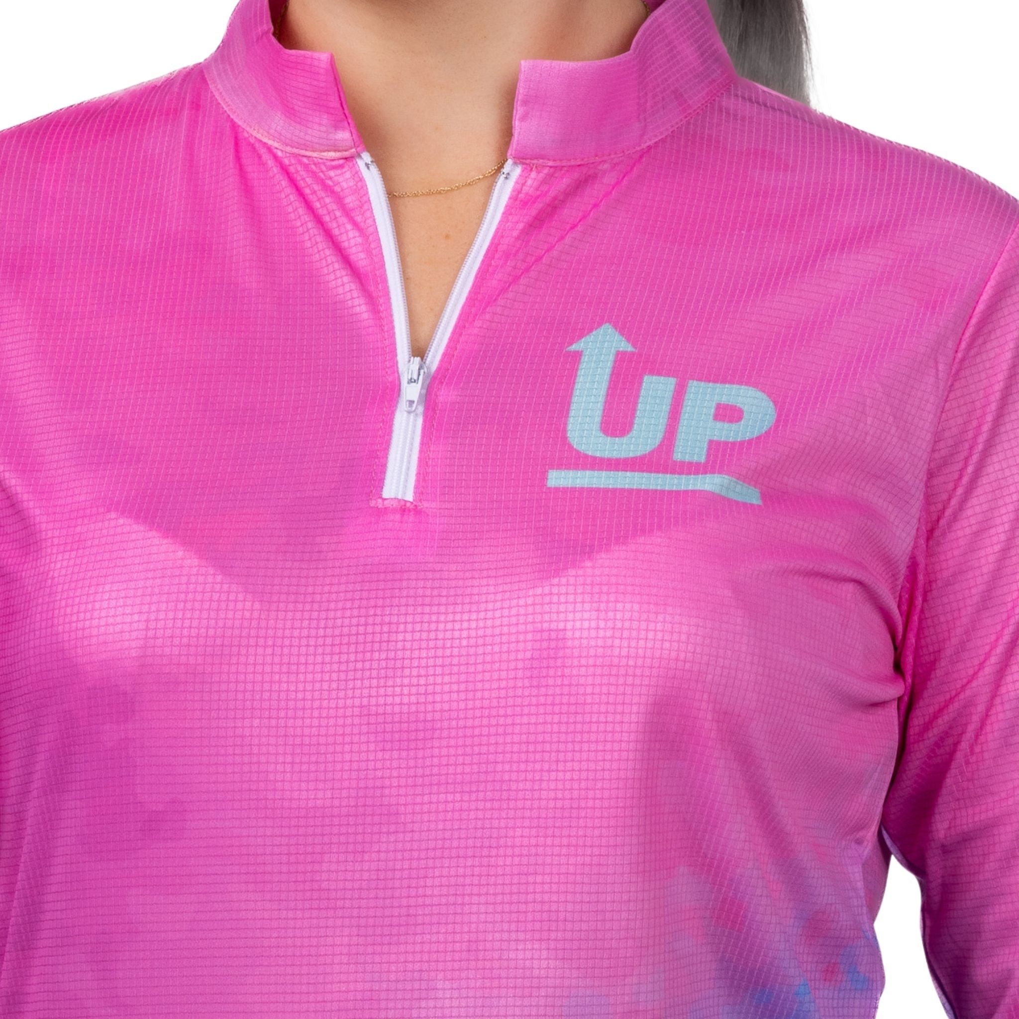 Ladies Cotton Candy Zip Neck Polo Jersey