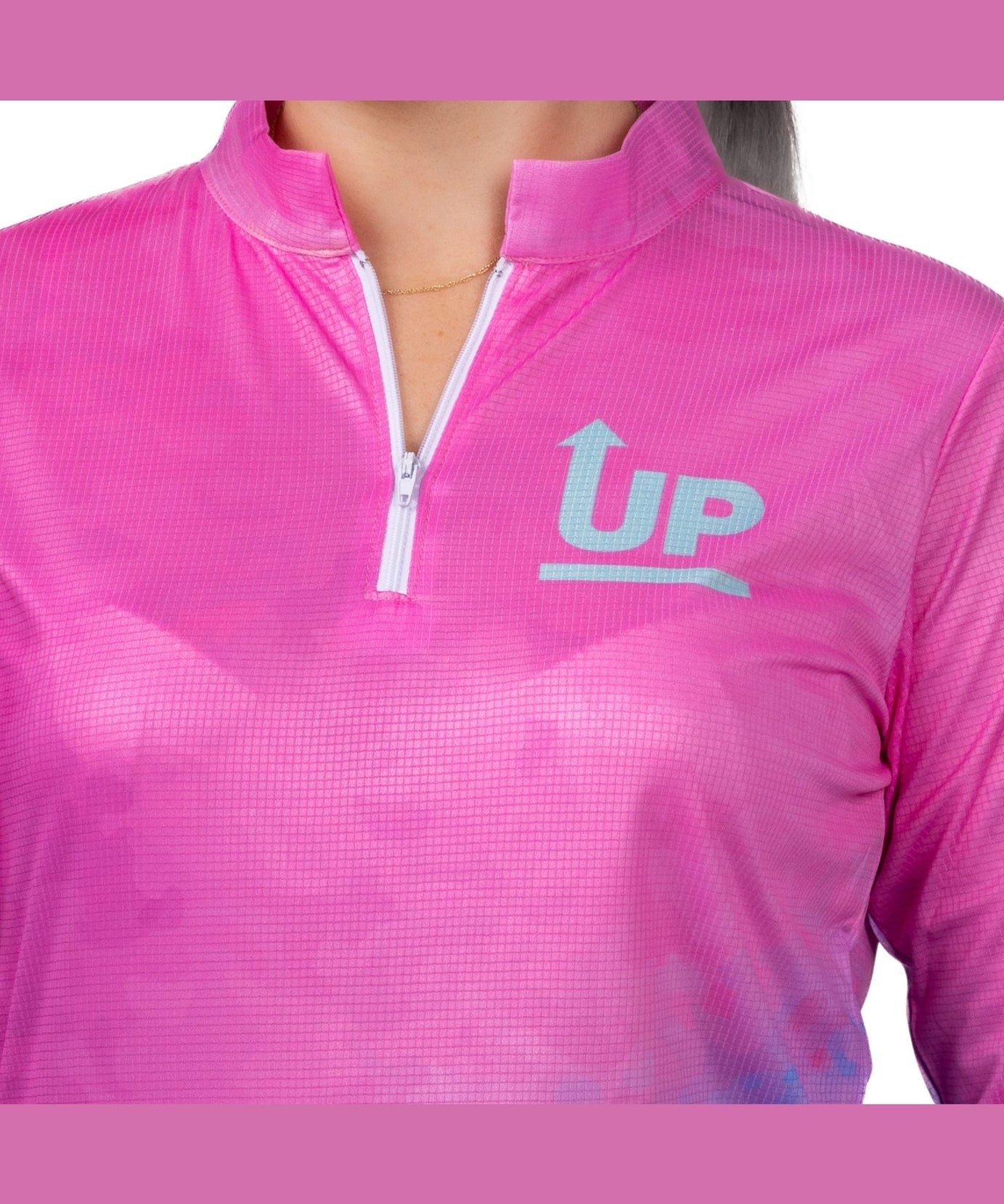 LADIES COTTON CANDYZIP NECK POLO JERSEY