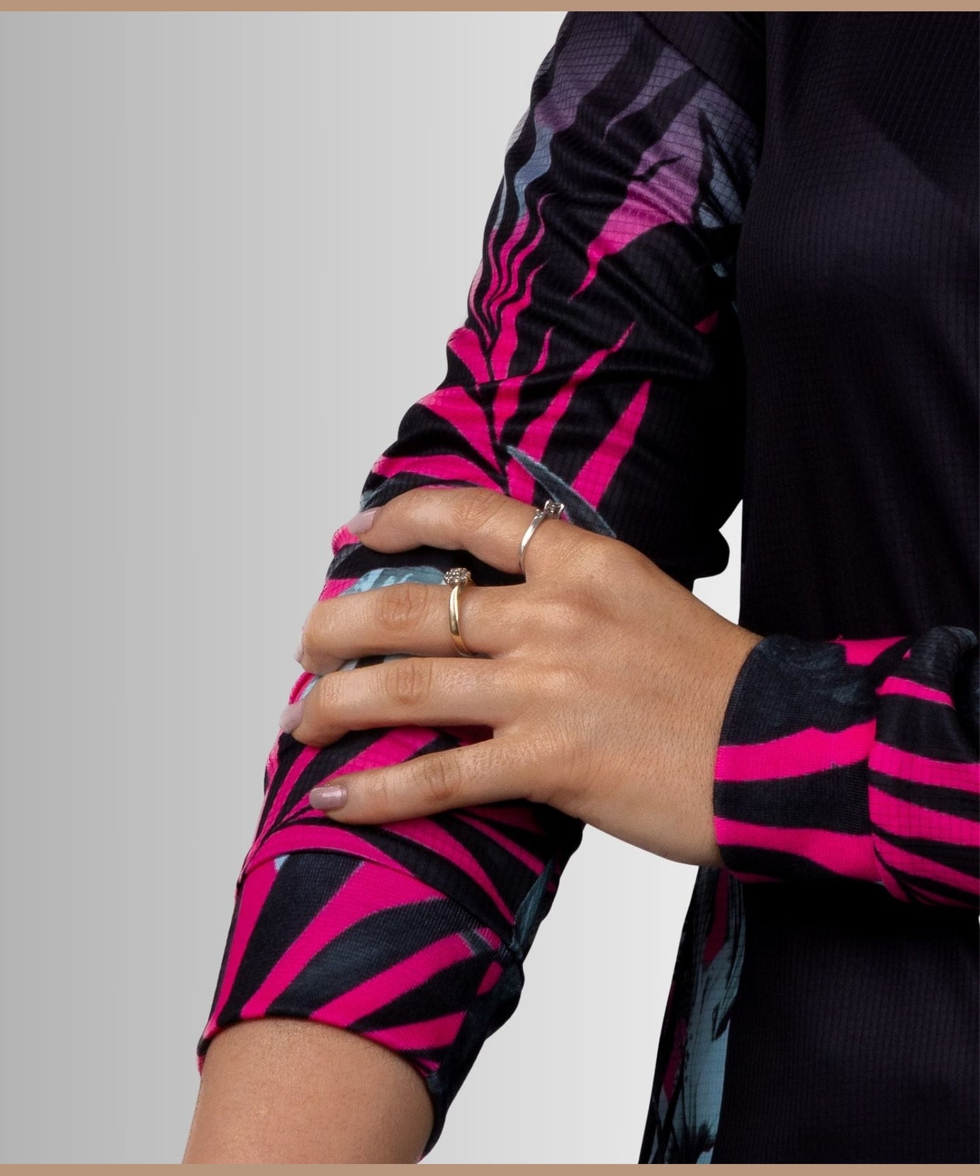 LADIES TROPICAL HIBISCUS POLO JERSEY