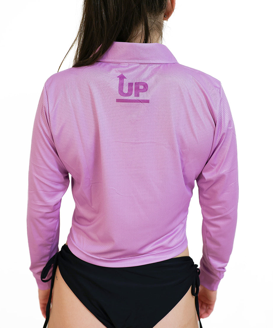 LADIES HYFLEX CROP POLO JERSEY - LAVENDER