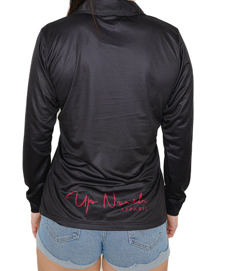 LADIES HYFLEX POLO JERSEY - BLACK