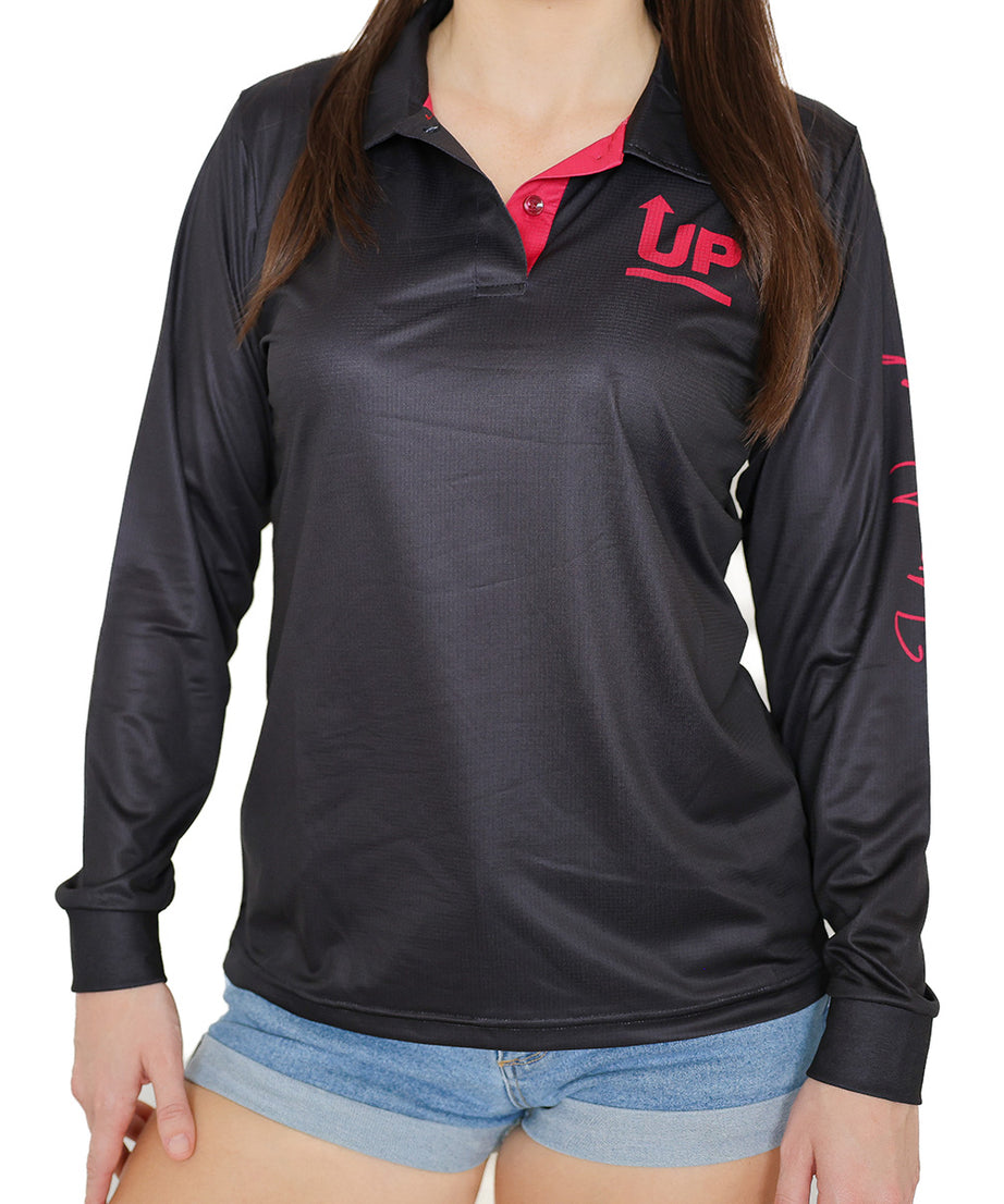 LADIES HYFLEX POLO JERSEY - BLACK