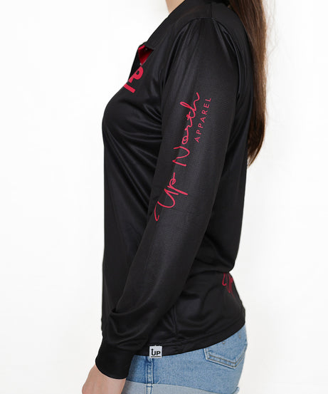 LADIES HYFLEX POLO JERSEY - BLACK