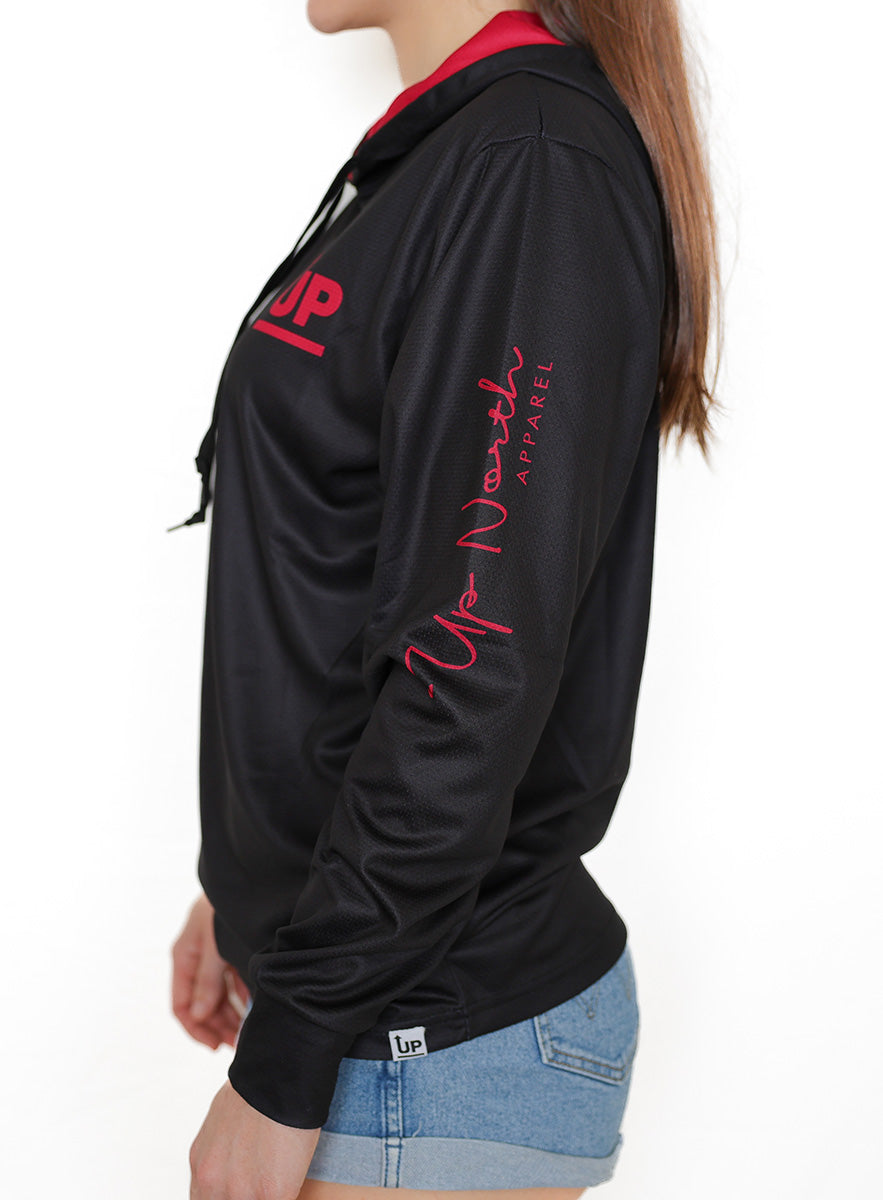 LADIES STYLIN HOOD JERSEY - BLACK