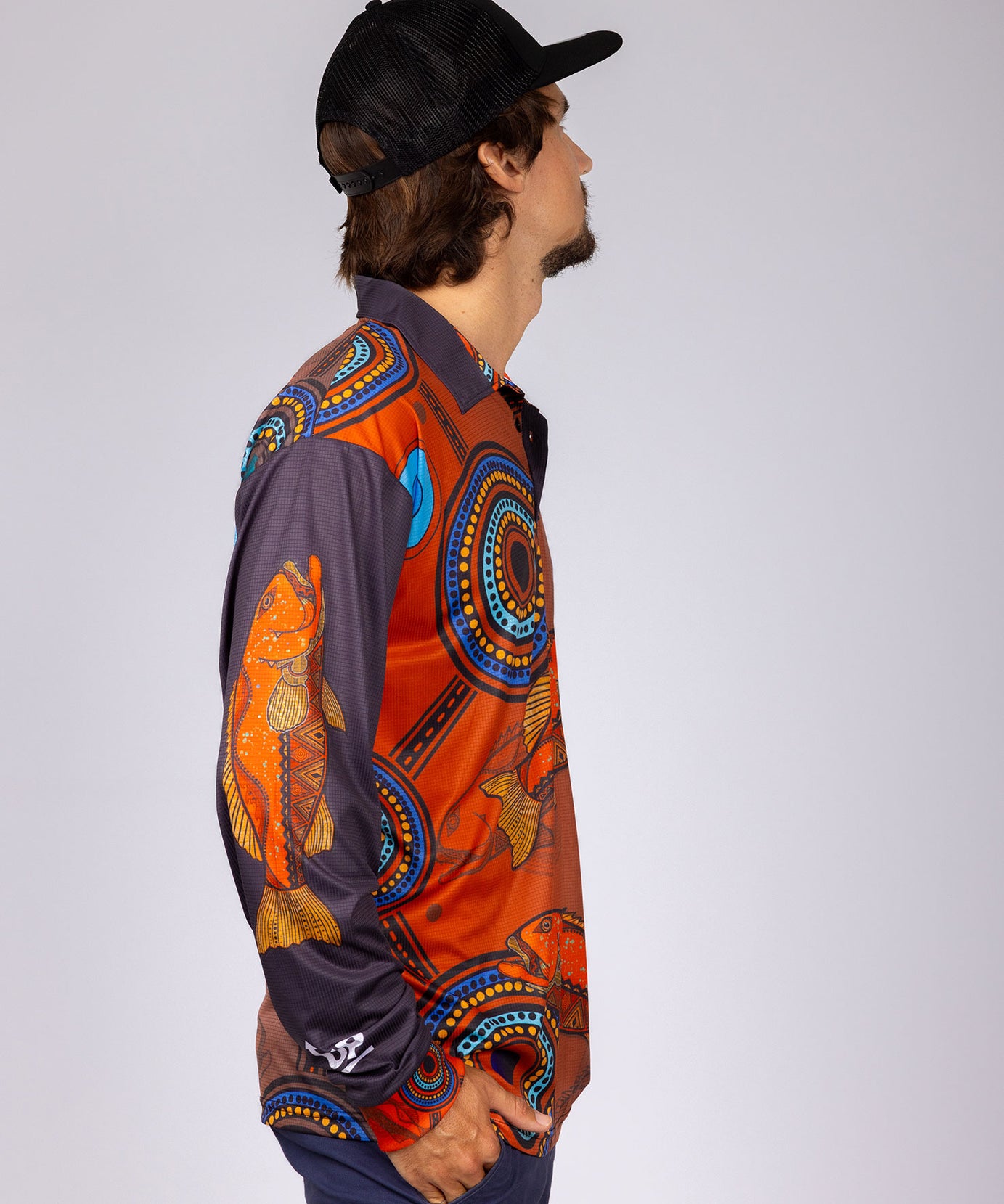 CORAL TROUT INDIGENOUS DESIGN POLO JERSEY