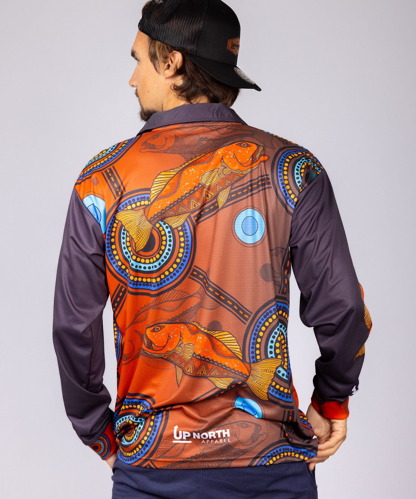 CORAL TROUT INDIGENOUS DESIGN POLO JERSEY