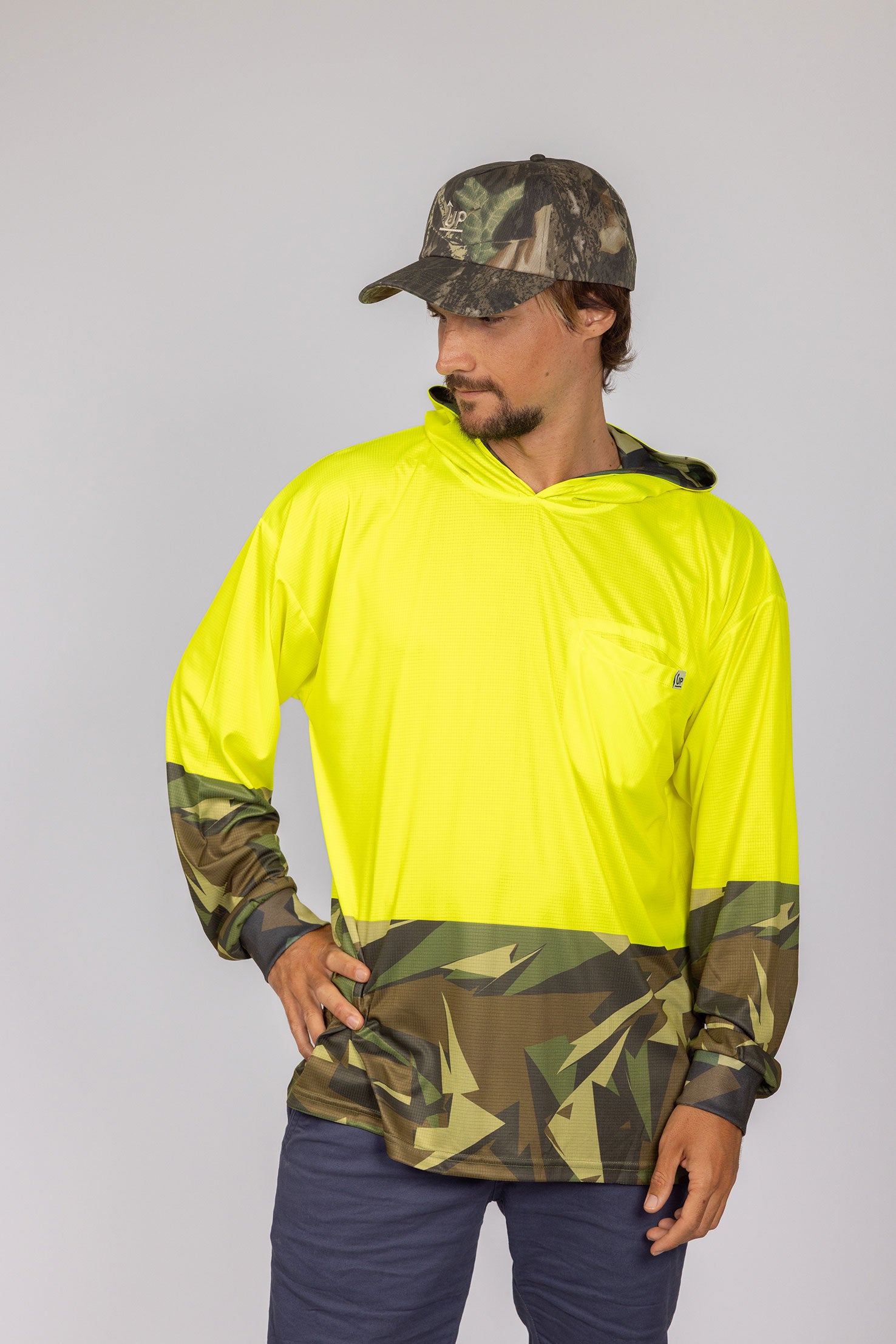 HI VIS TOP END CAMO HOOD JERSEY – Up North Apparel