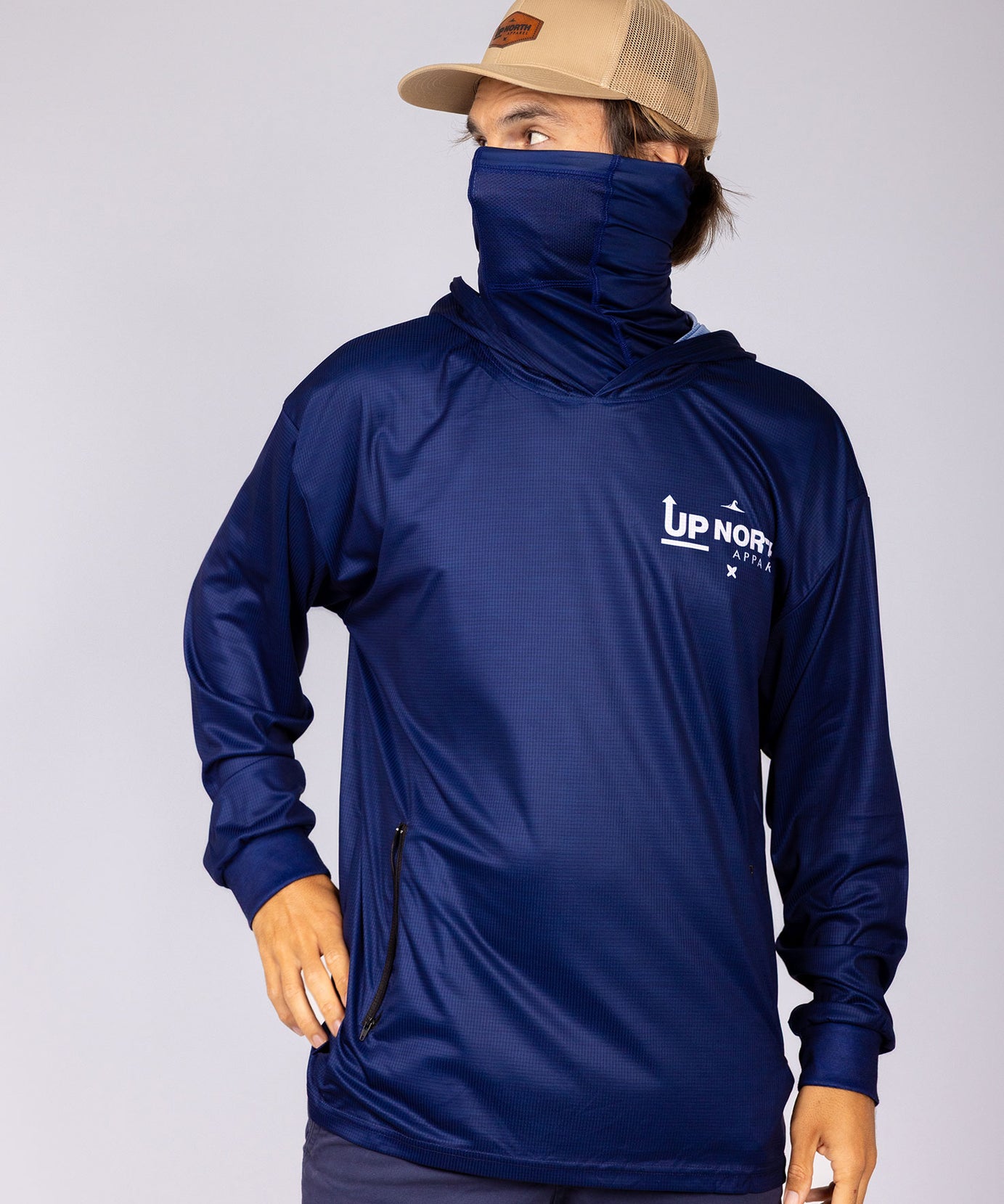 NAVY WANDERER HOOD JERSEY WITH FACE MASK