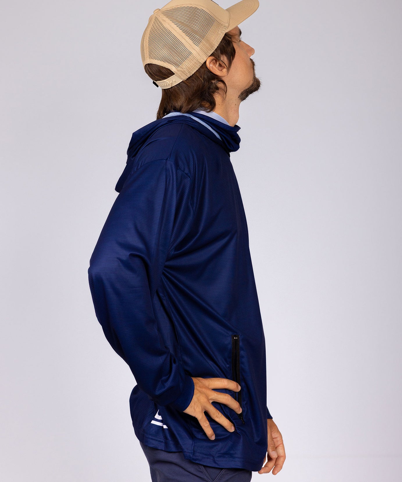 NAVY WANDERER HOOD JERSEY WITH FACE MASK