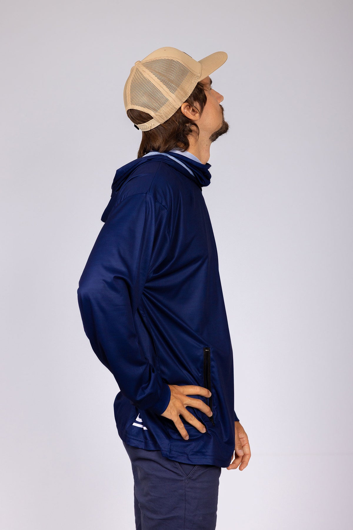 NAVY WANDERER HOOD JERSEY WITH FACE MASK – Up North Apparel