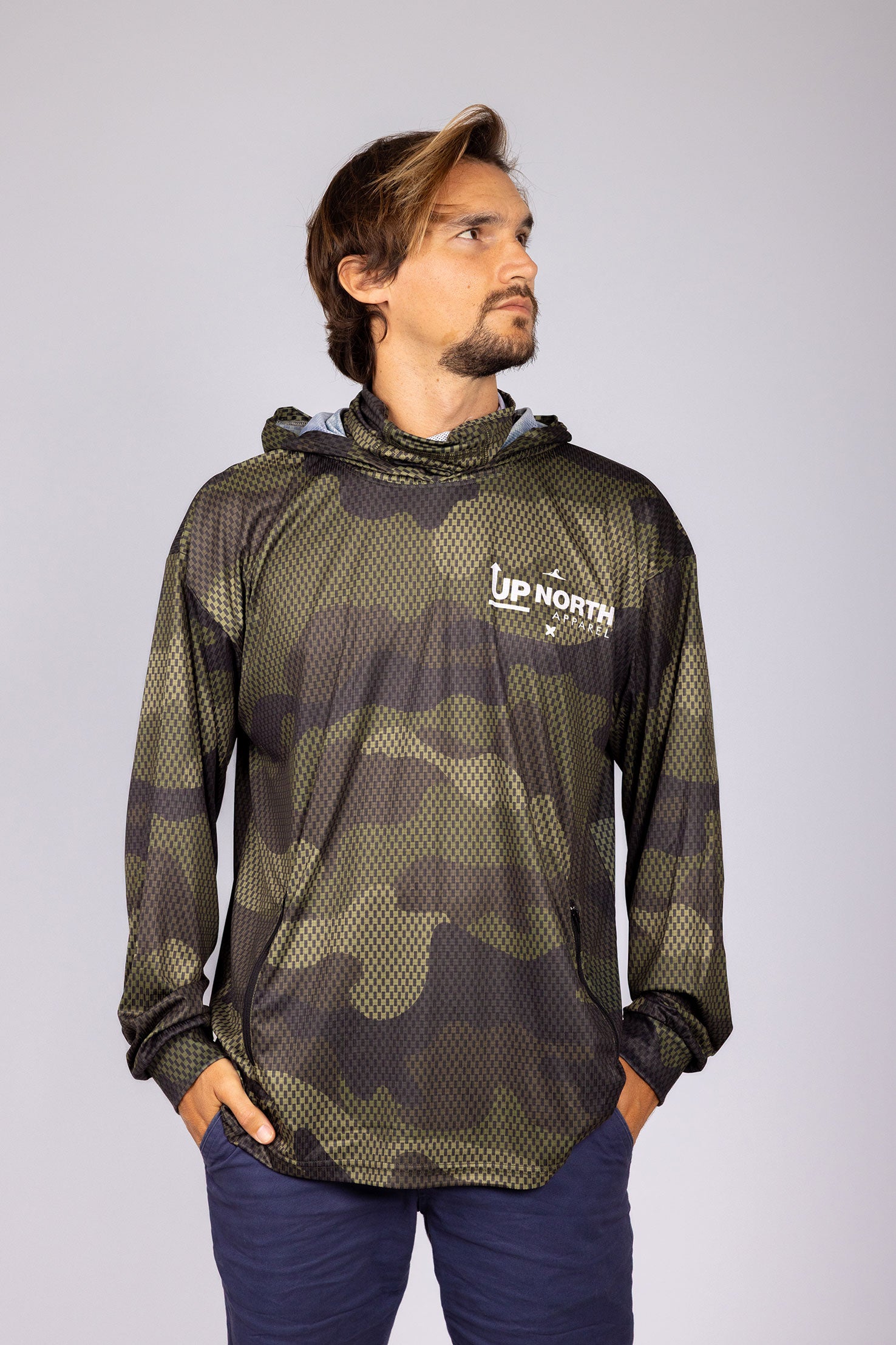 CAMO WANDERER HOOD JERSEY WITH FACE MASK