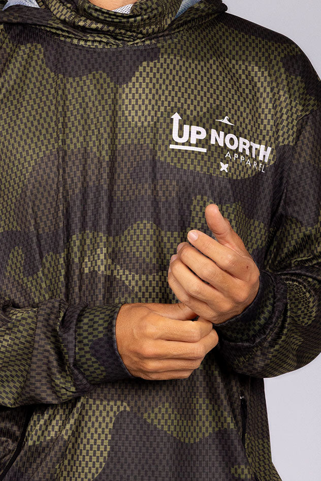 CAMO WANDERER HOOD JERSEY WITH FACE MASK – Up North Apparel