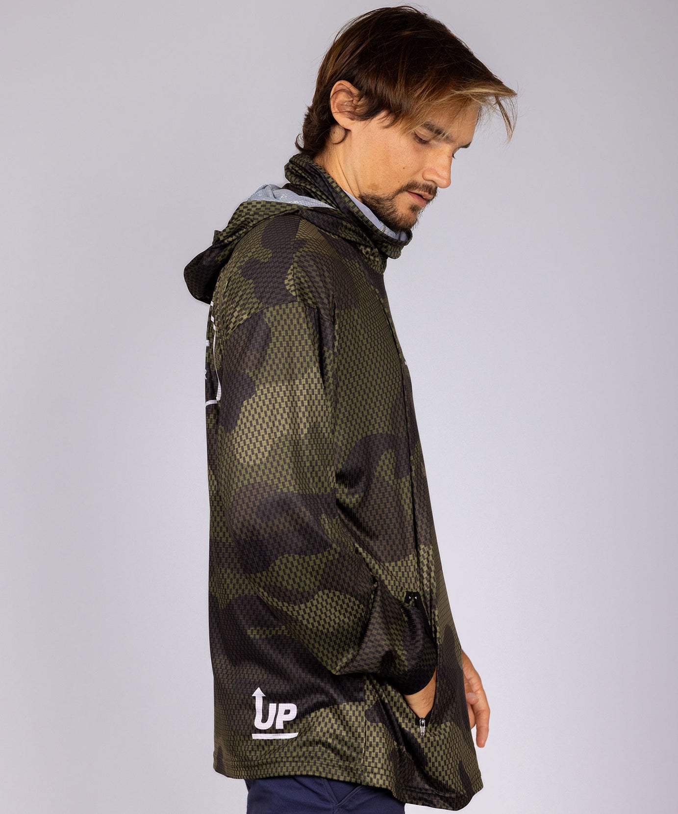 CAMO WANDERER HOOD JERSEY WITH FACE MASK