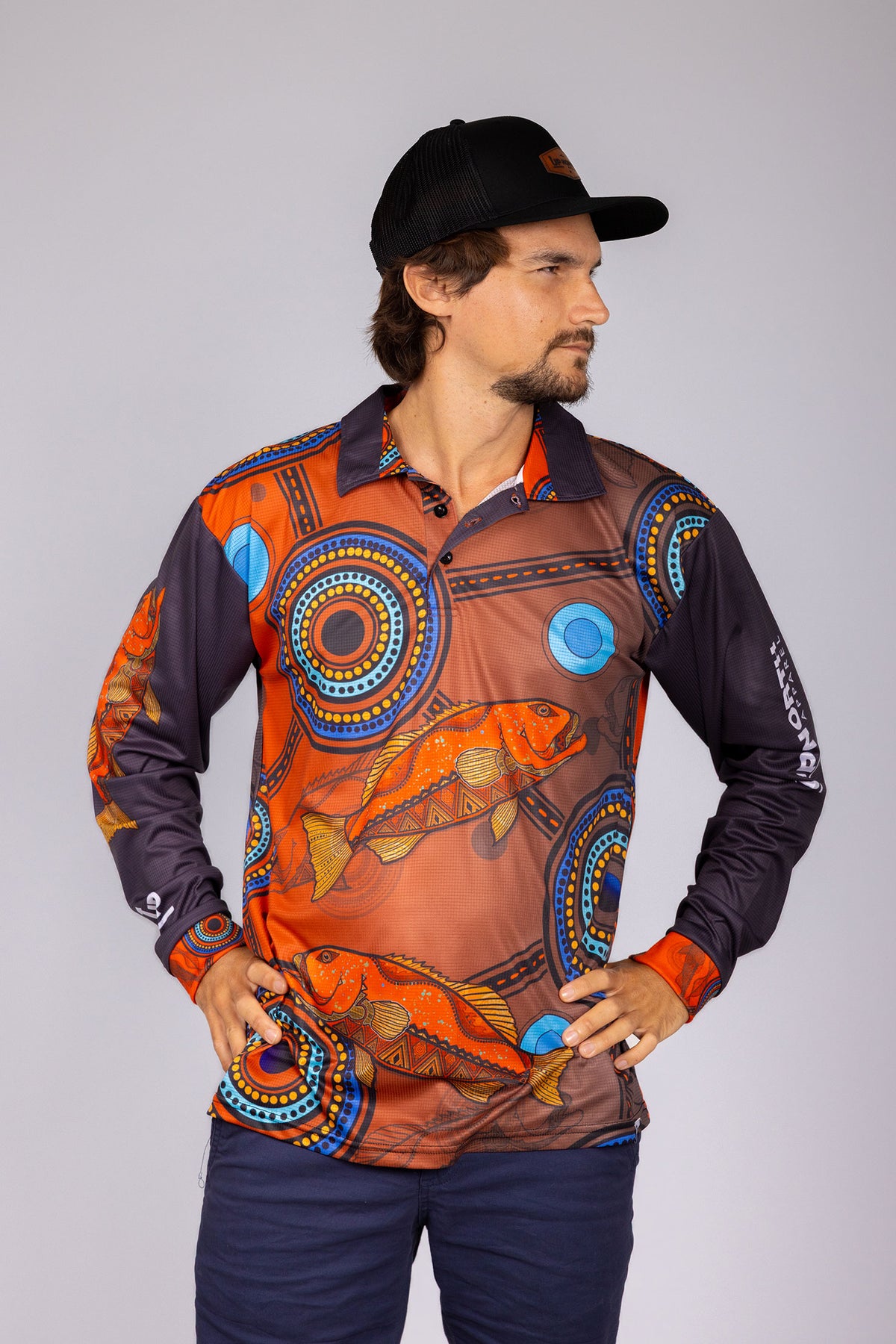 CORAL TROUT INDIGENOUS DESIGN POLO JERSEY – Up North Apparel