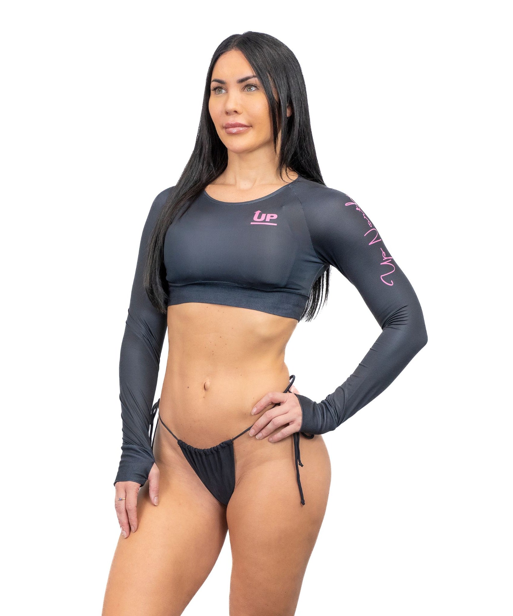 UNA LONG SLEEVE ACTIVE CROP TEE