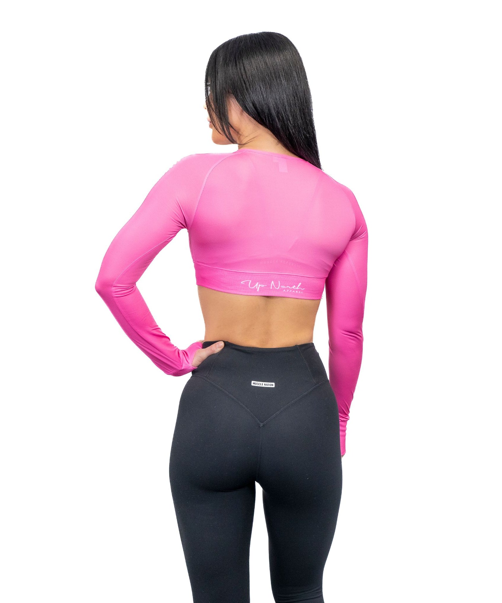 UNA LONG SLEEVE ACTIVE CROP TEE