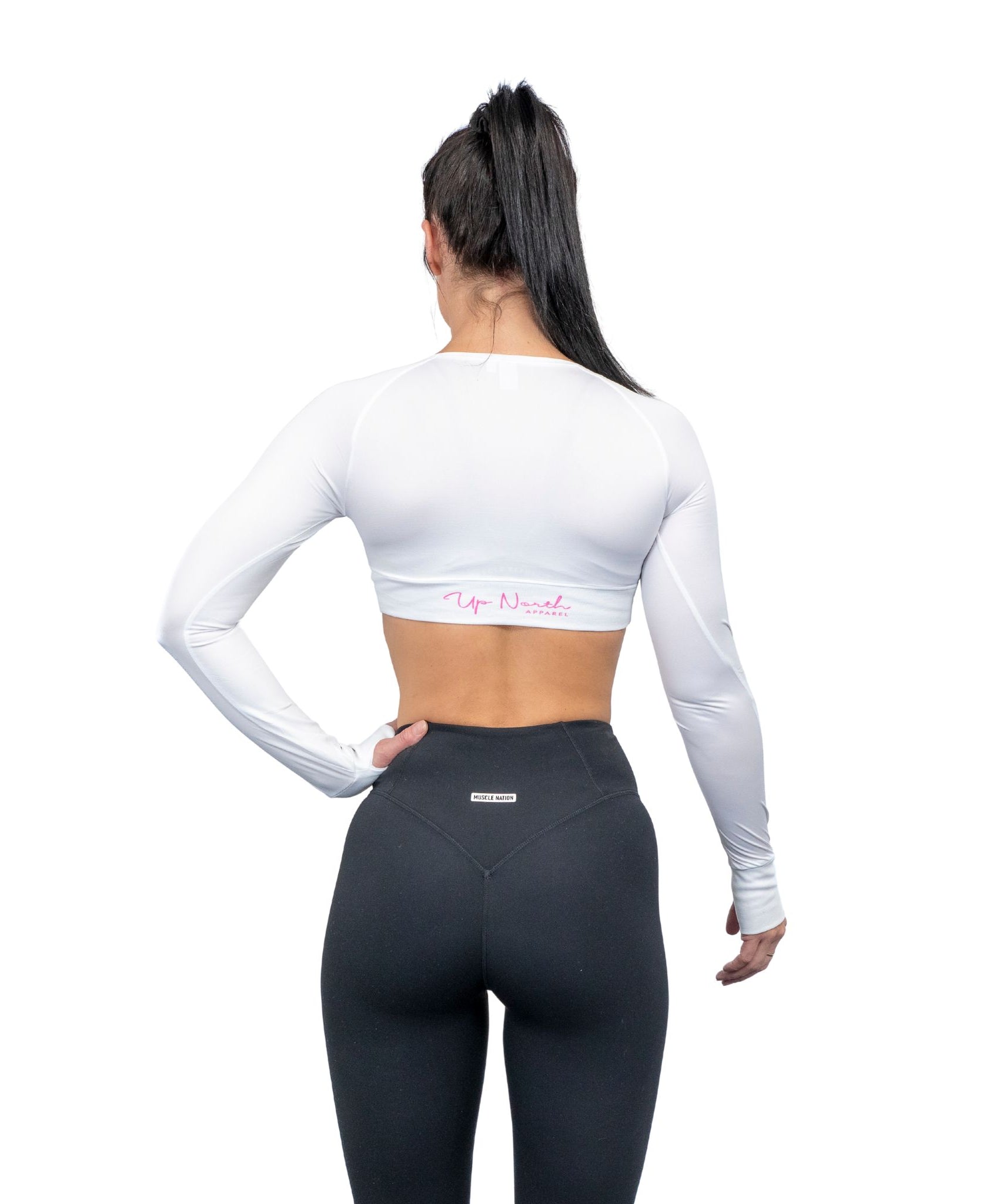 UNA LONG SLEEVE ACTIVE CROP TEE
