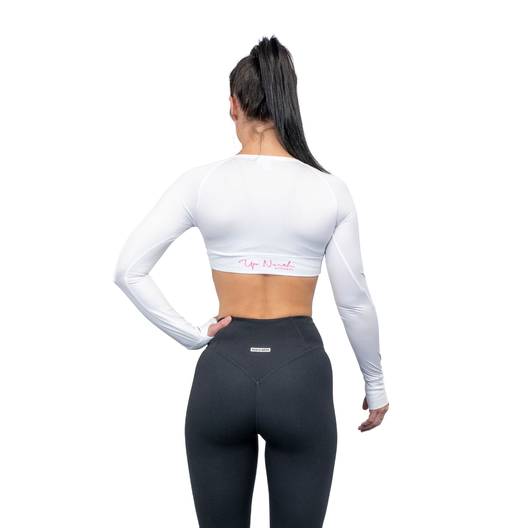 UNA LONG SLEEVE ACTIVE CROP TEE