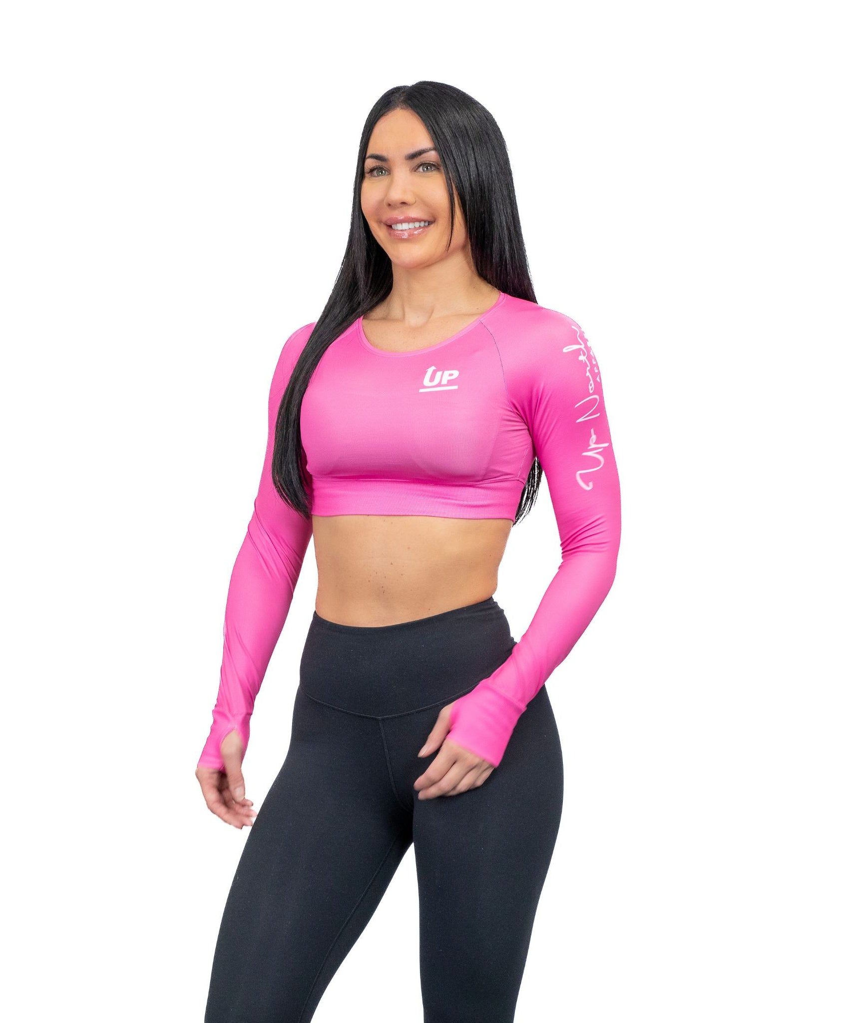 UNA LONG SLEEVE ACTIVE CROP TEE