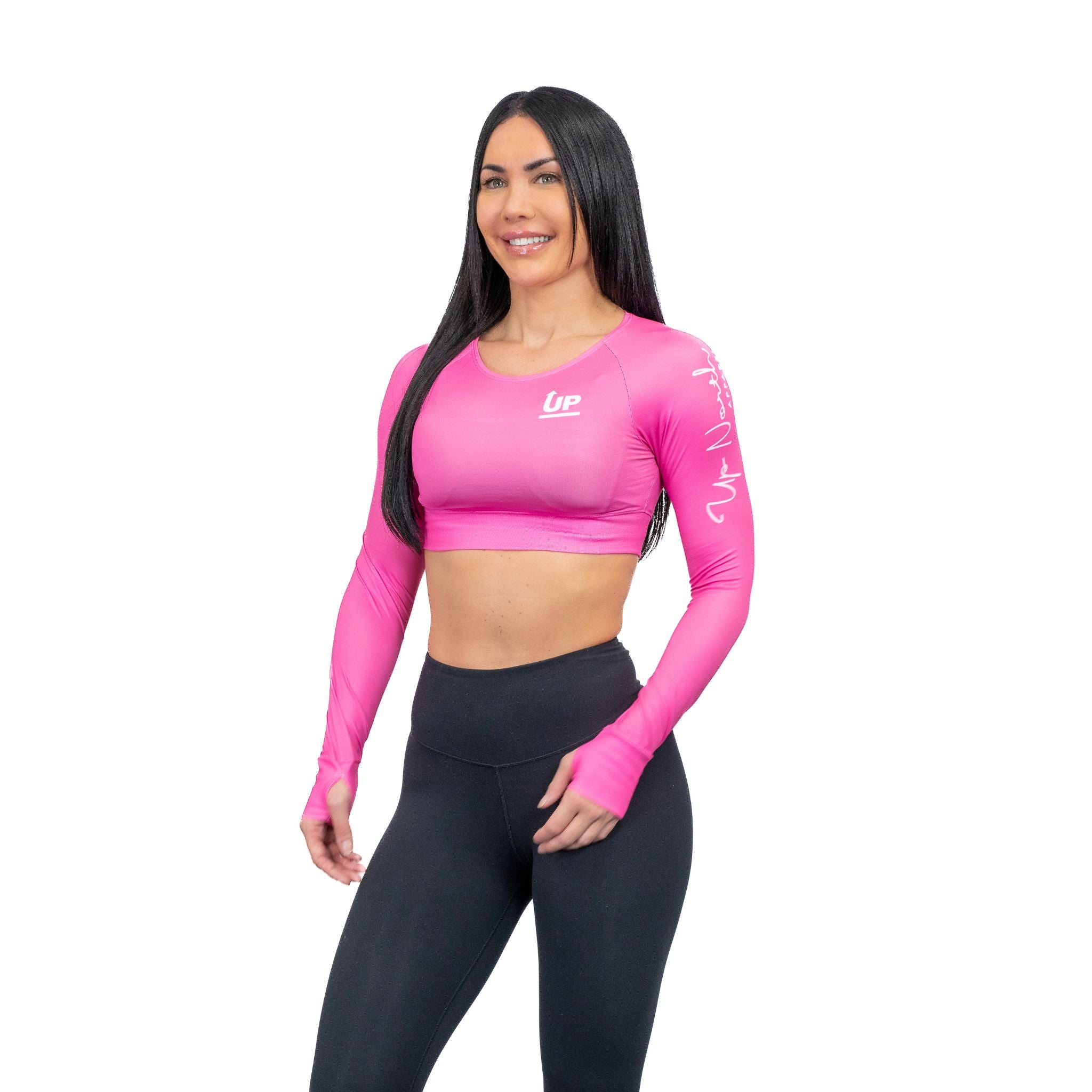 UNA LONG SLEEVE ACTIVE CROP TEE