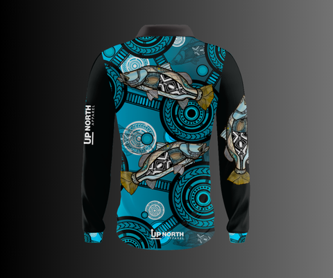 BARRA INDIGENOUS DESIGN - Long Sleeve Fishing Polo