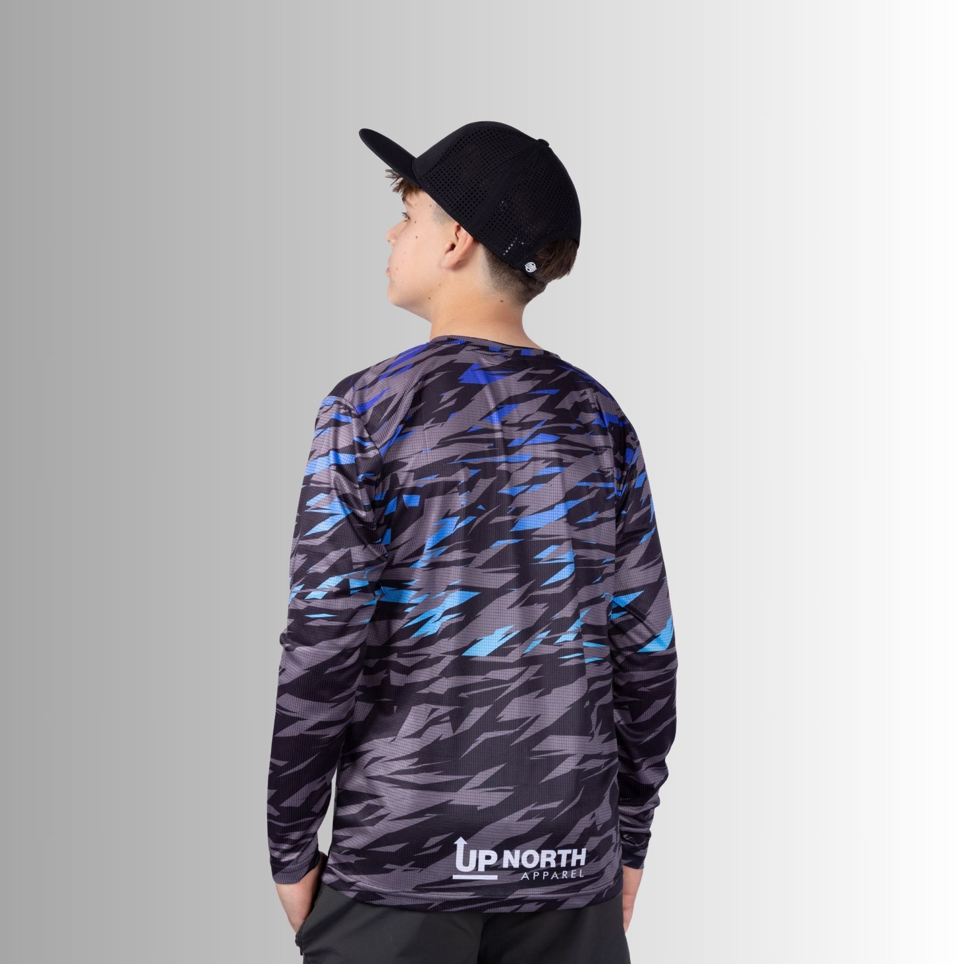 Kids Matrix Ocean Grey – LS HYFLEX – Up North Apparel